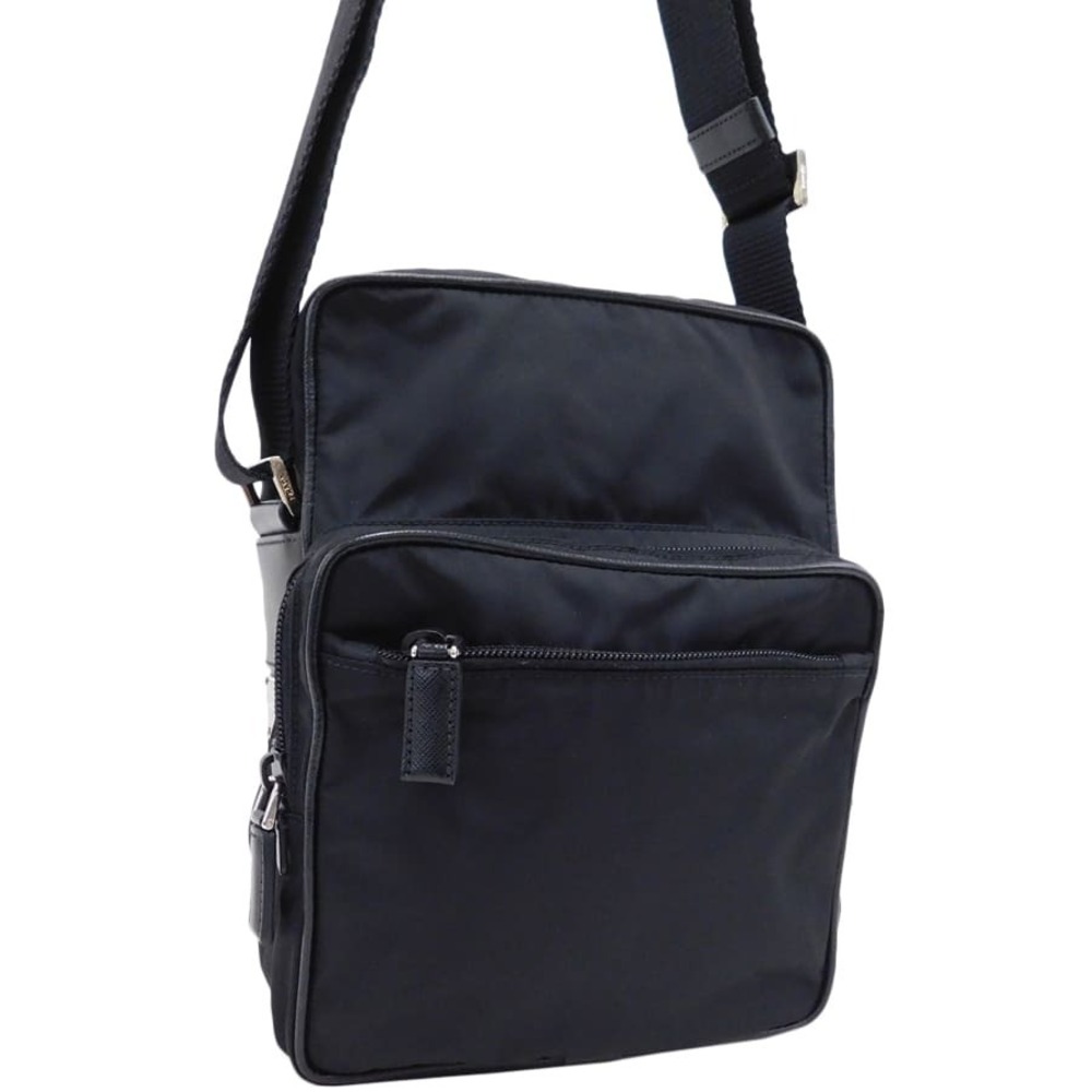 Prada VIAGGIO Shoulder Bag Black Leather Amazon